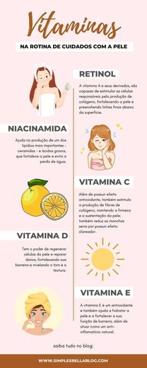 Vitaminas para cuidados da pele.