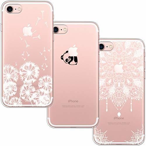 [3 Pack] iPhone 7 Case, iPhone 8 Case, Blossom01 Ultra Thin Soft