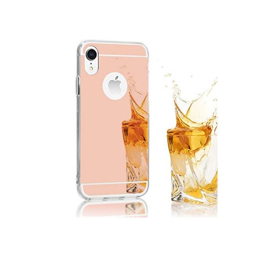 NALIA Funda Espejo Compatible con Apple iPhone XR, Ultra-Fina Protectora Movil Carcasa