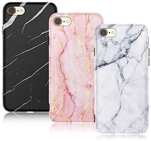 Yokata Funda para iPhone 7 / iPhone 8, Mármol Carcasa Silicona Suave