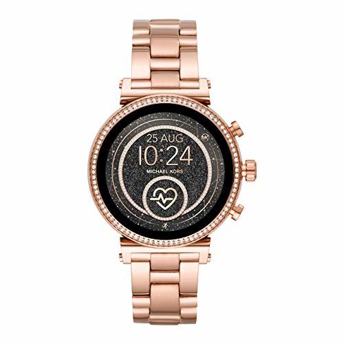 Social Michael Kors Reloj Analógico-Digital para Mujer Correa en Acero Inoxidable MKT5063