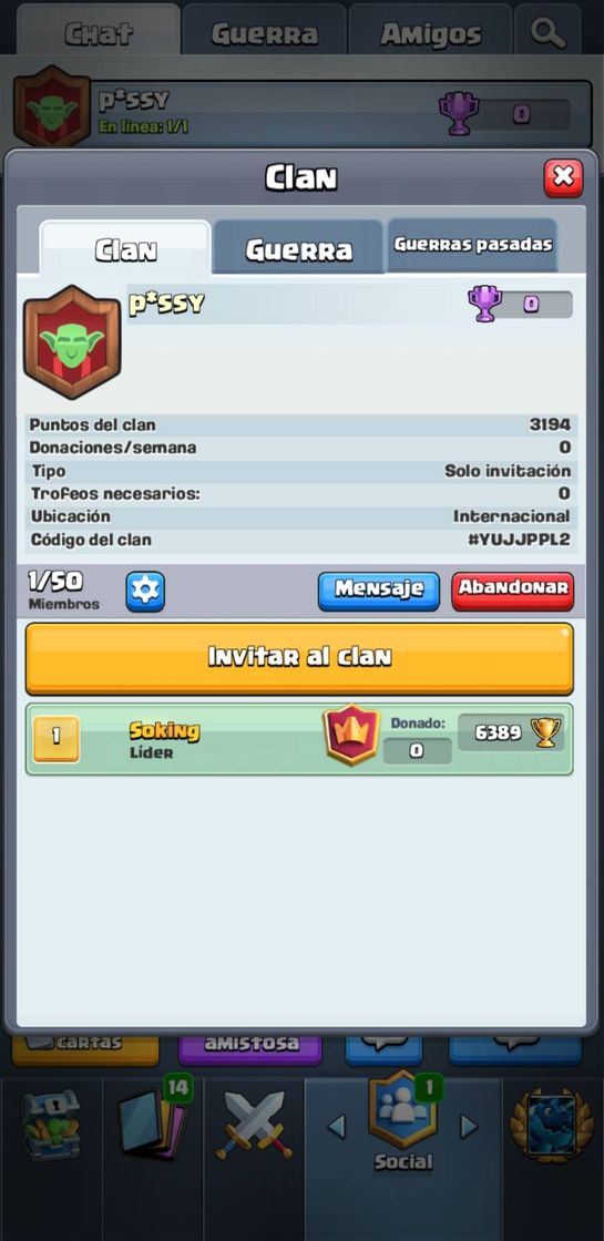 Social Link de clan donde estoy jugando para verme