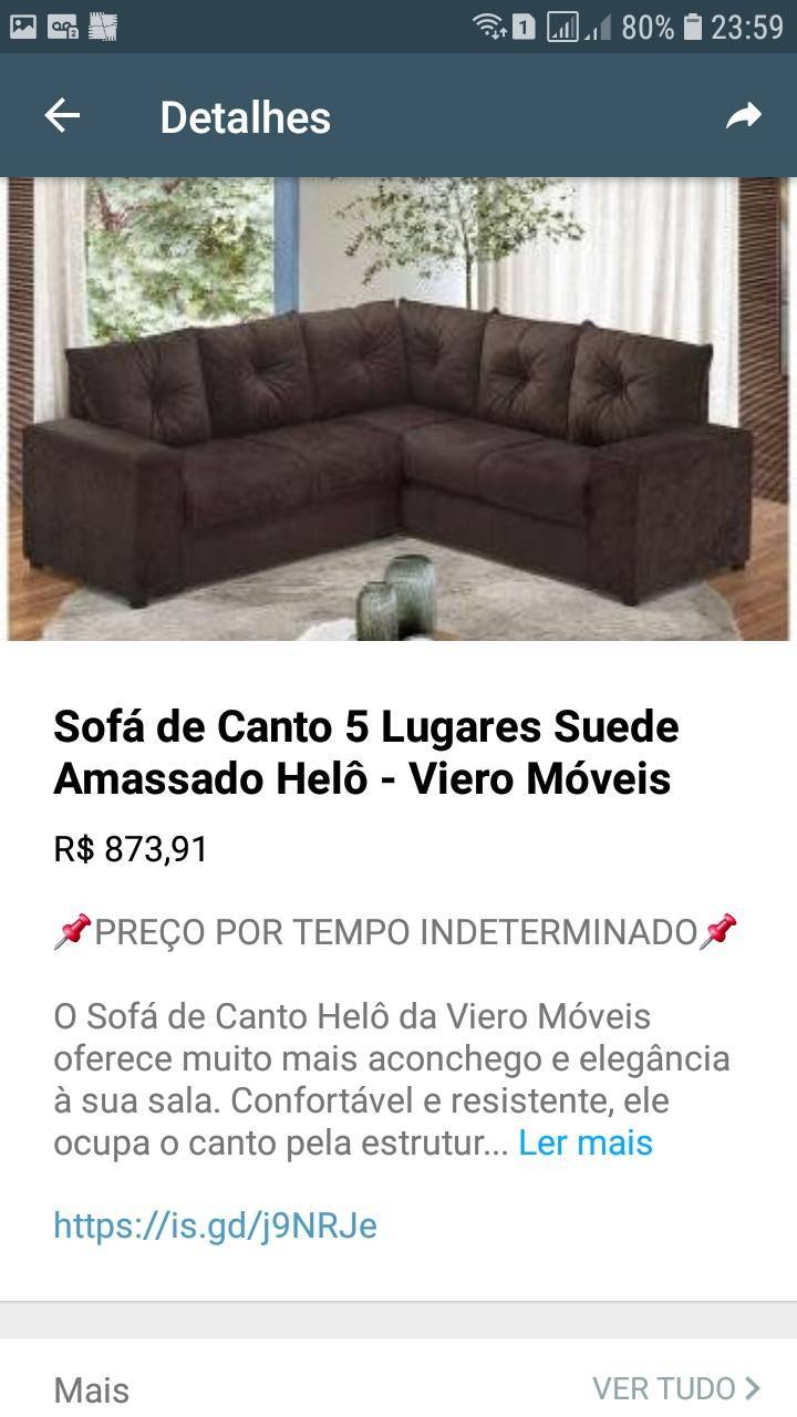 Product Sofá de Canto 5 Lugares Suede Amassado Helô