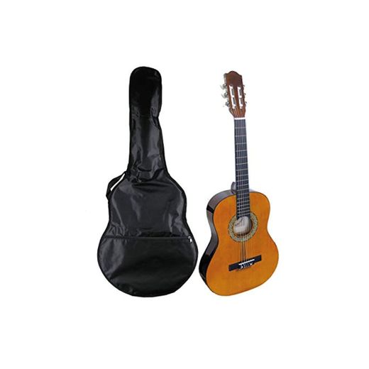 NAVARRA NV11 - Guitarra clásica 4/4 honey con bordes negro incl. funda