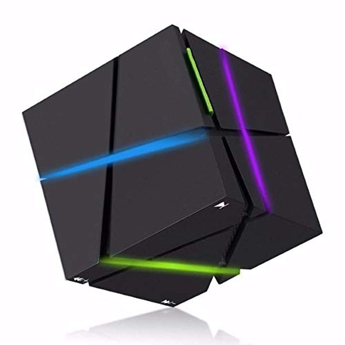 Producto qiyan ， Altavoz portátil de Alta fidelidad con Bluetooth Led Cube Altavoz Estéreo Altavoces Super Bass Caixa De Som Caja de Sonido Manos Libres para teléfono Altavoces portátiles Altavoz Negro