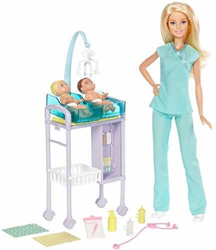 Barbie Quiero Ser Pediatra, muñeca rubia con accesorios