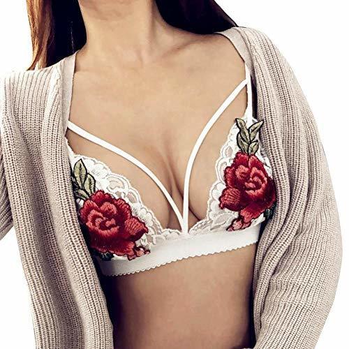 Productos Apliques De Encaje Bordado De Las Mujeres Sujetador Festiva Ropa Push-Up Flores