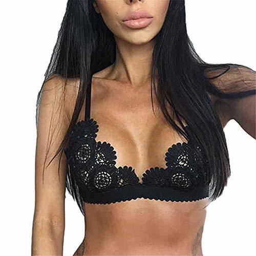 Social Proumy Sujetador de Encaje Sostenes Transparentes Ropa Interior Floral Lencería Elegante Picardía