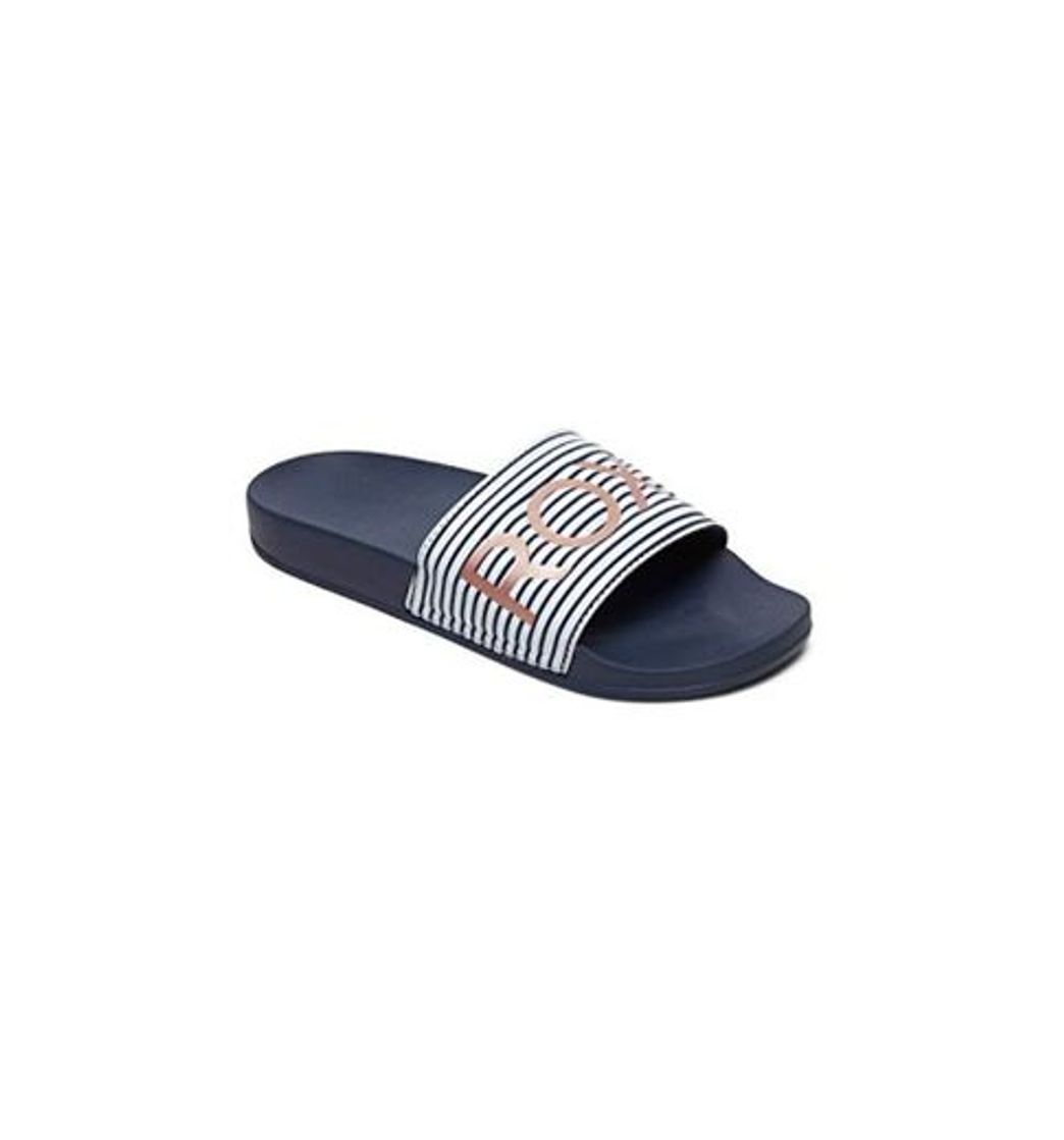 Social Roxy Slippy, Zapatos de playa y piscina para mujer, Azul