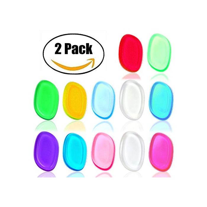 Social dolovemk 2pcs belleza sili-sponge almohadilla de silicona maquillaje esponja mezcla para BB