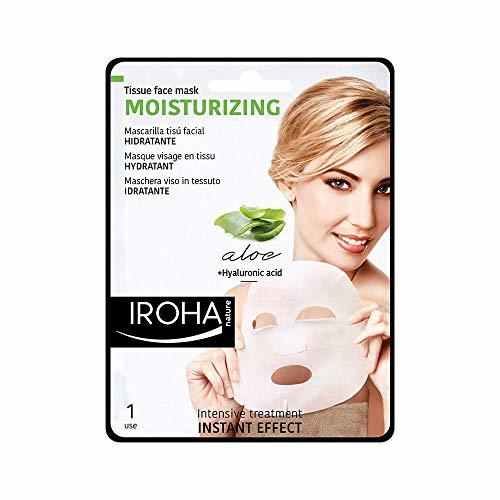 Product Iroha Nature - Mascarilla Facial Tisú Hidratante de Aloe Vera, Te verde,