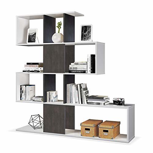 Social Habitdesign - Estantería librería Zig Zag, Medidas: 45x145x30 cm de Fondo