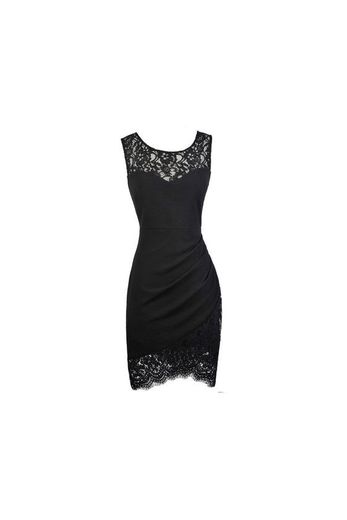 KOJOOIN Elegante Slim Sin Mangas Fiesta Vestido para Mujer Vestidos Ajustados Mujer