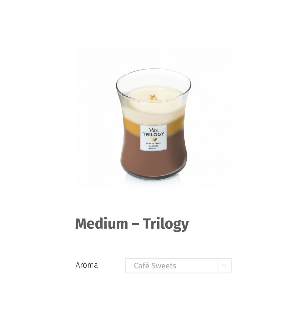 Producto Vela TRILOGY de café 