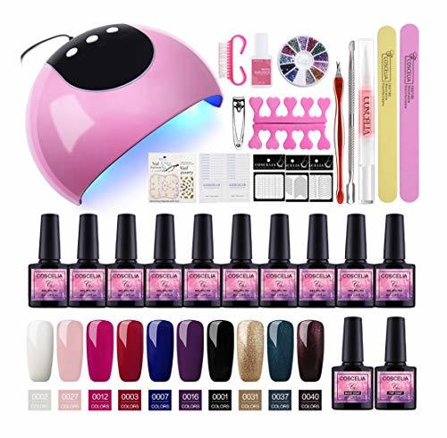 Beauty Saint-Acior Kit Uñas de Gel 10PCS Esmalte Semipermanente Soak off 8ml Esmalte