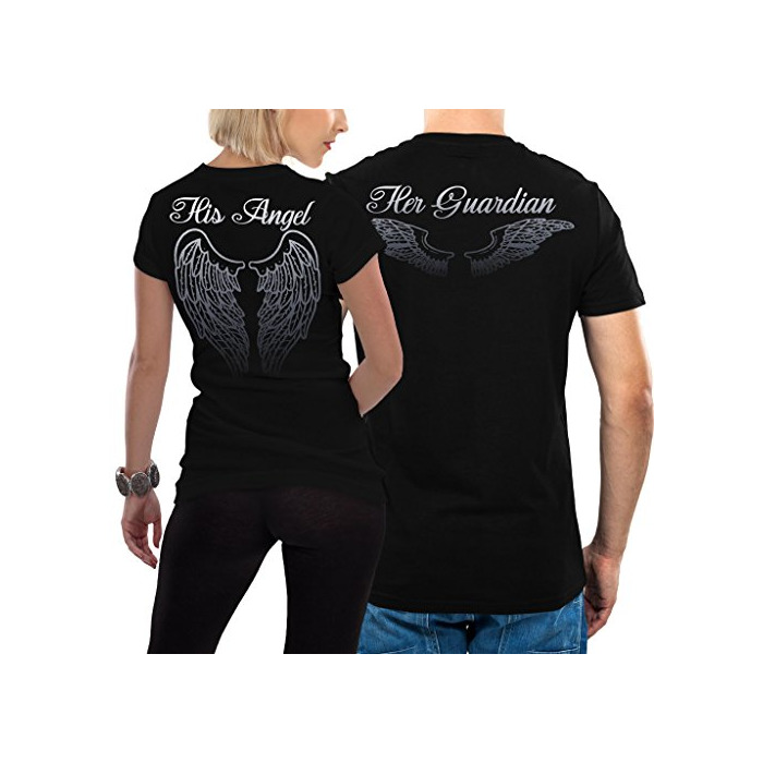 Productos VIVAMAKE Pack 2 Camisetas para Mujer y Hombre Originales con Diseño Angel