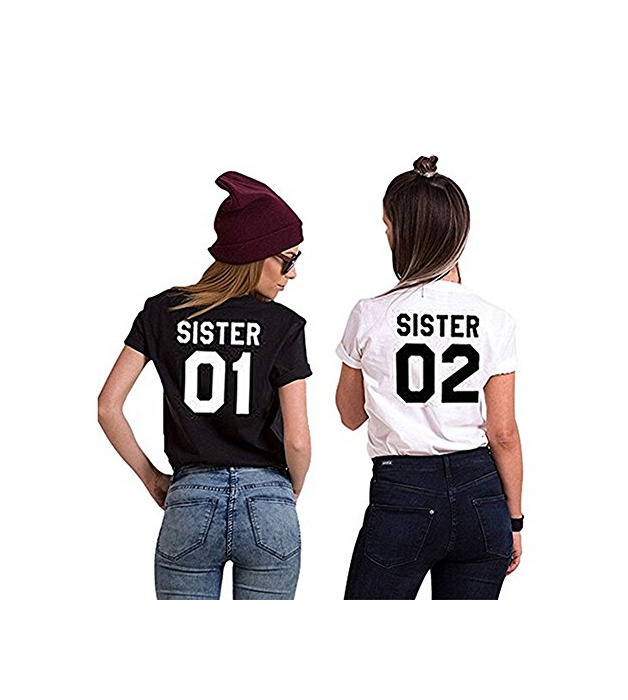 Producto Minetom Camiseta Casual de Sister T-Shirt de Manga Corta Top Estampado para