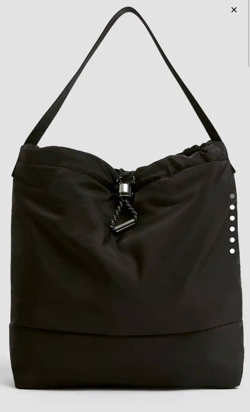 Moda Tote bag preto nylon 