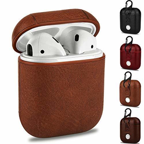 Social AirPods Funda Case Piel Cuero Portátil Ultra Delgado Protección Cover Case Funda