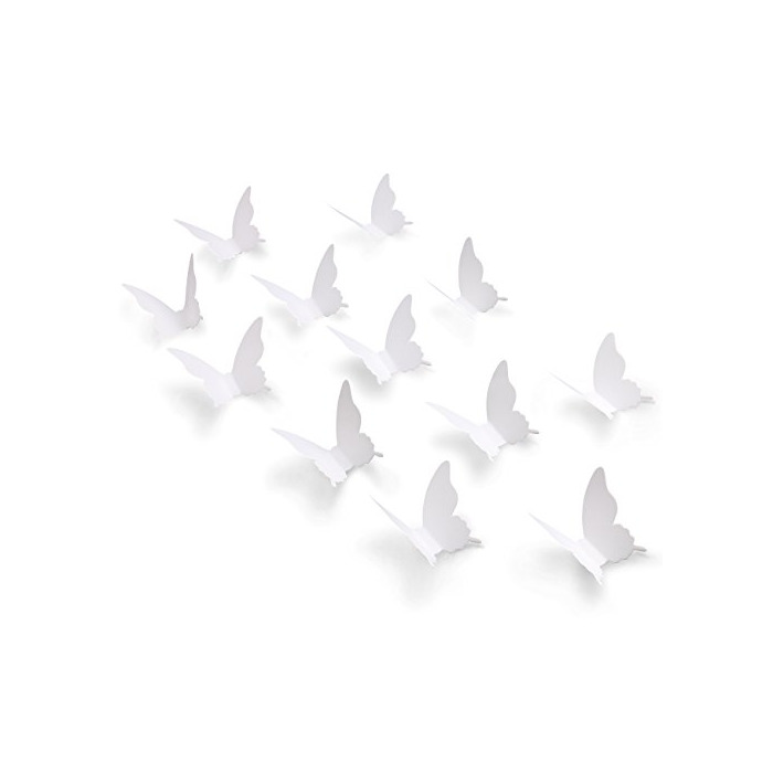 Social Luxbon 100p 3D Papel Blanco Pegatinas de Pared de Mariposa DIY Decoració
