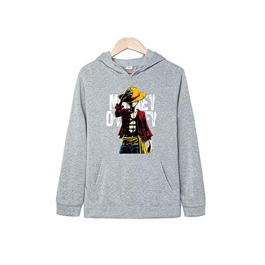 DYWLQ Moda One Piece Luffy Sudaderas con Capucha para Hombres Sudaderas con