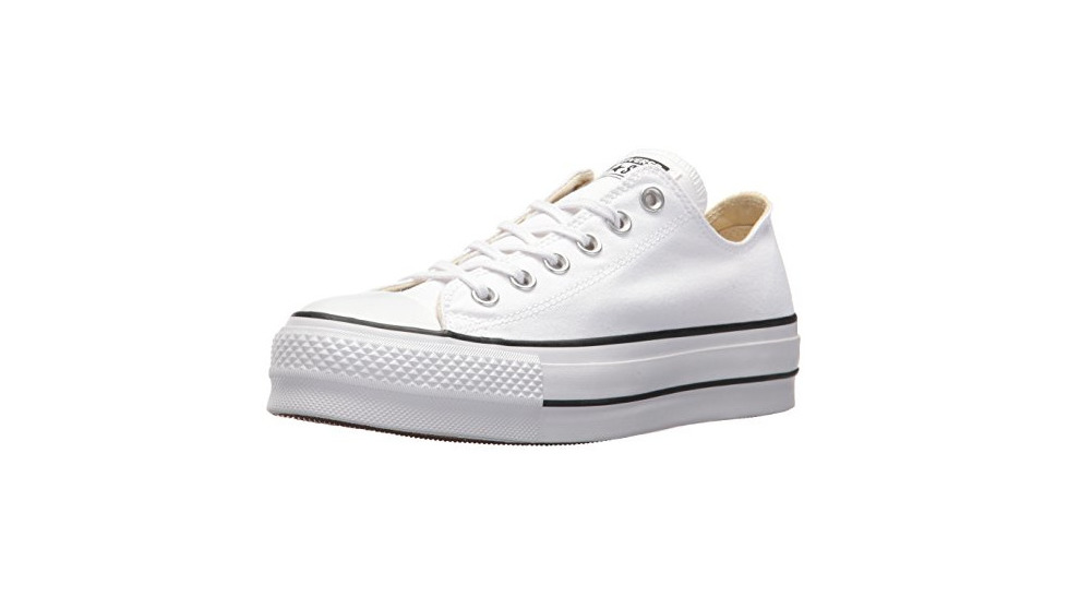 Social Converse Chuck Taylor CTAS Lift Ox Canvas, Zapatillas para Mujer, Blanco