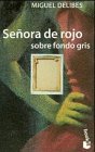 Libro Señora de Rojo sobre fondo gris