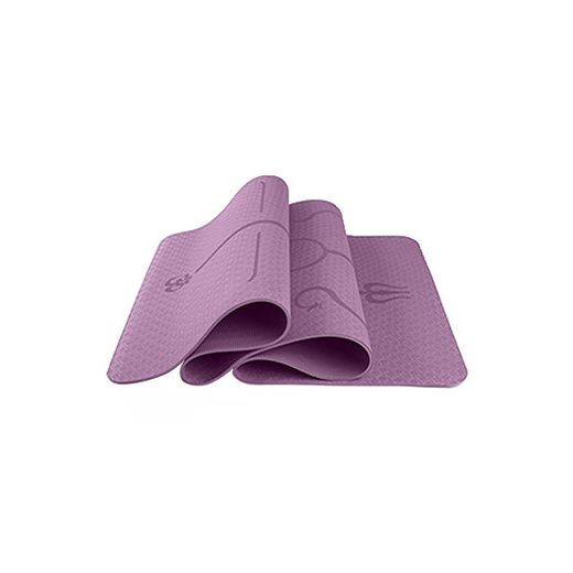 Leoie Yoga Bodybuilding 6 mm Multifuncional Protección Ambiental Yoga Pad TPE Yoga