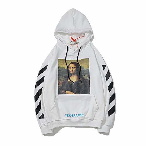 Social QYS Sudadera con Capucha Off OW Logo Cotton Pullover para Hombres/Mujeres
