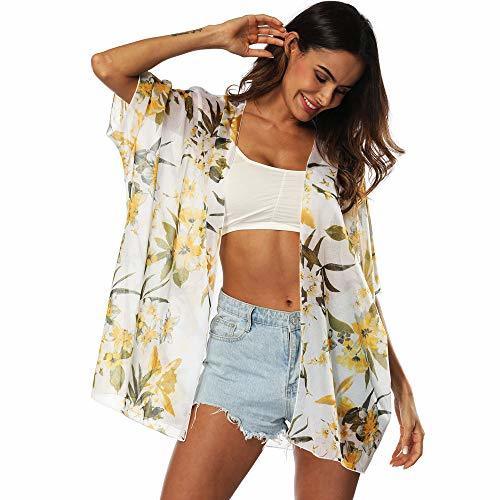 Moda UMIPUBO Camisolas Playa Mujer 3/4 Sleeve Boho Ropa de Baño Transparente Camisolas