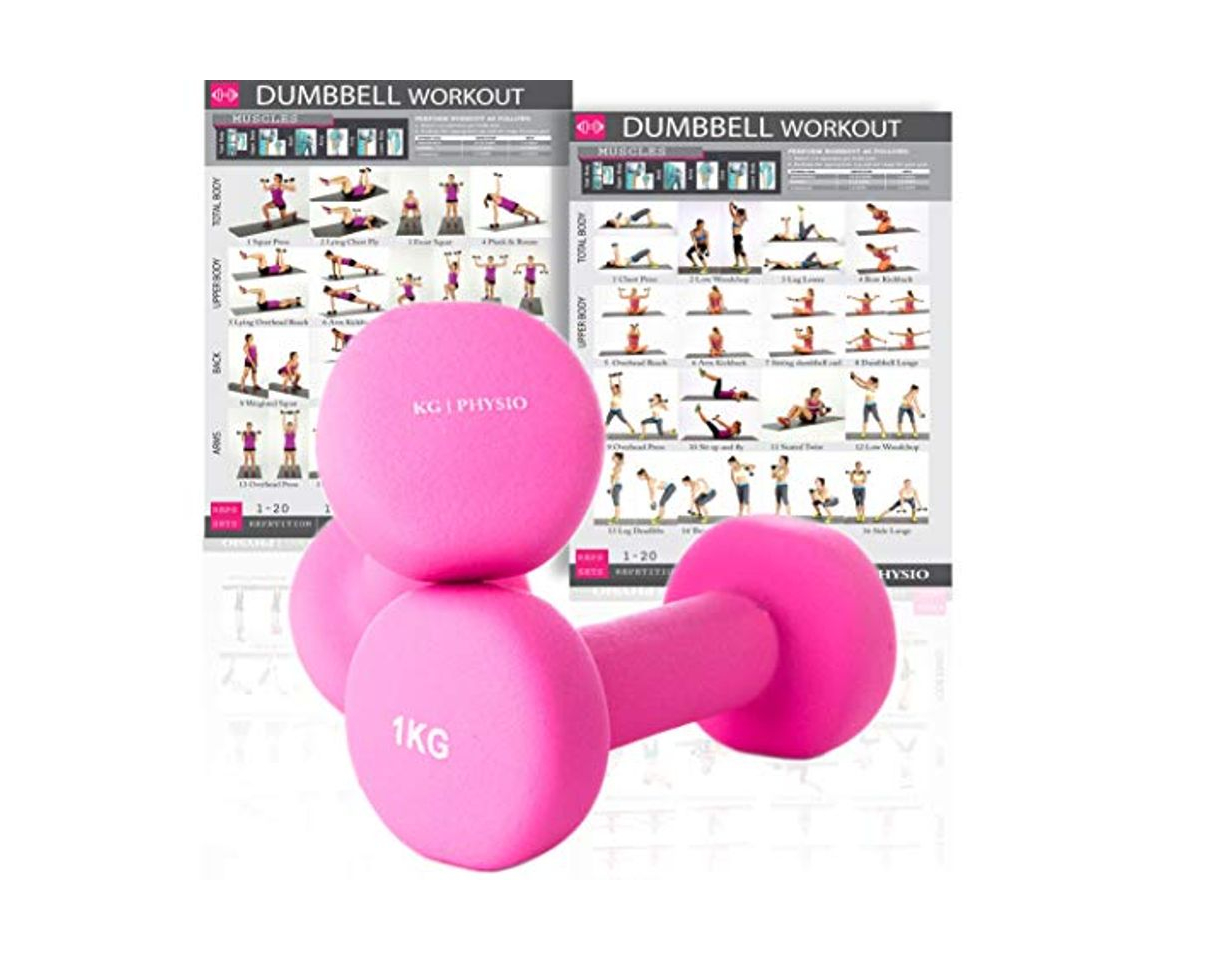 Producto KG Physio Mancuernas De Neopreno De Calidad Profesional Juego De 2 Pesas