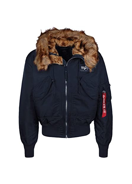 Social Chaqueta de plumas para hombre Alpha Industries con capucha Rep.-Blue L