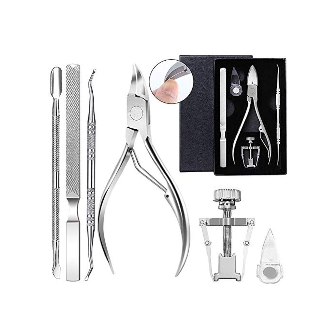 Product Cutícula Clipper, Kemei Cuticle Nippers 6PCS Profesional Cuticle Remover Kit Nail Clipper