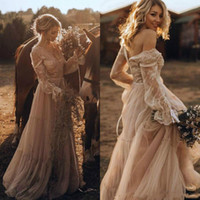 Social Apliques de Encaje Sexy Escote en v Vestidos de Novia Blancos de