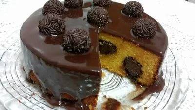 Moda A Receitaria  bolo de cenoura com brigadeiro 