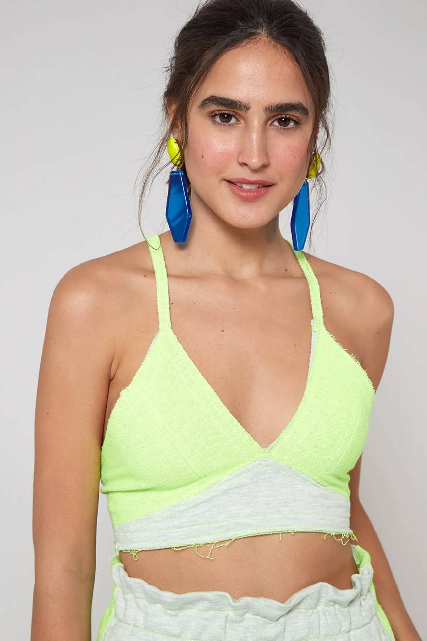 Social Top Com Recortes Em Neon