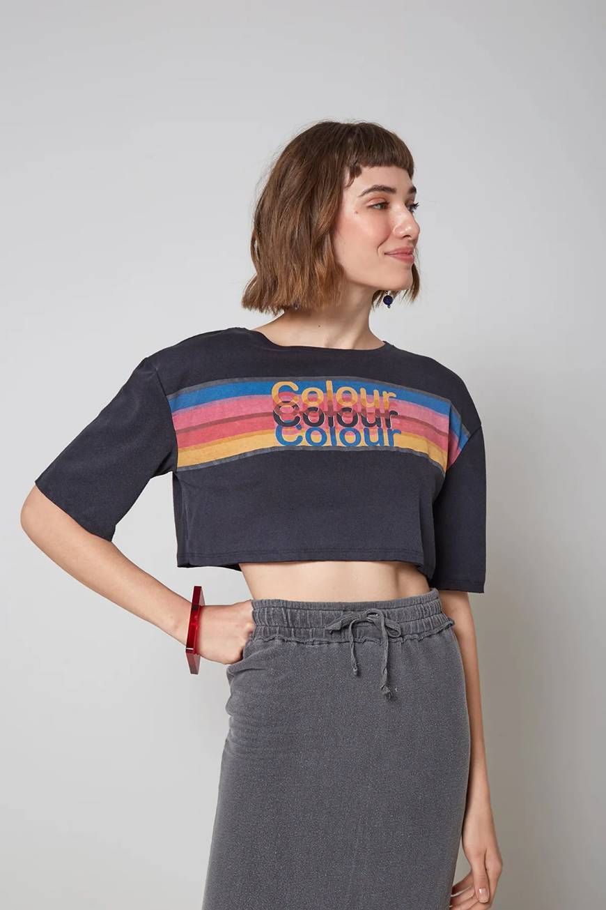 Social Cropped Silk Colour