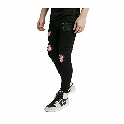 Product Illusive London Jeans Niño con Parche Distressed Floral Negro