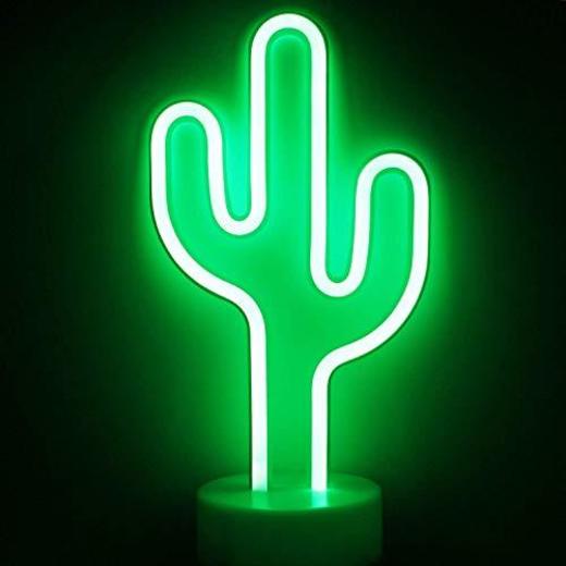 XIYUNTE Cactus Señales luminosas neón Luz de noche