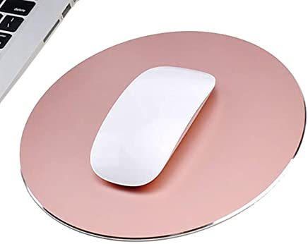 COOLEAD Aluminio Alfombrilla de Ratón Redonda Gaming Mouse Pad Superficie Impermeable y