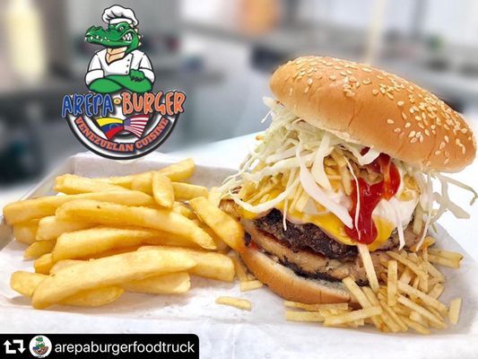 Arepa Burger Venezuelan Cuisine