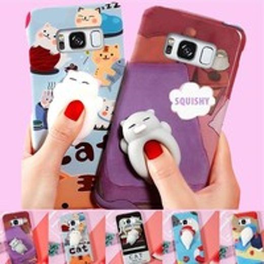 Funny Squishy 3D Soft Silicone Cat Seal TPU Case Cover
