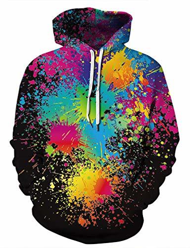 Lugar Leslady Sudadera con Capucha Unisex 3D Impreso Arte Suéter Cuello Redondo Supreme