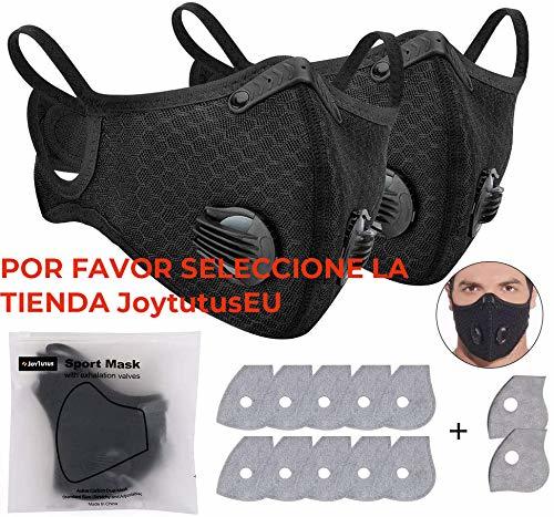 Social JOYTUTUS 2 x Cubrebocas de Ciclismo Anticontaminación con 12 Filtros de Carbón