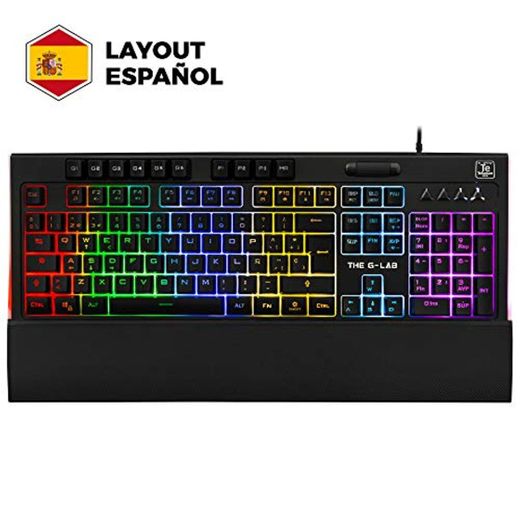 THE G-LAB Keyz Tellurium Teclado Gaming QWERTY Incluye Ñ - Teclado Gaming