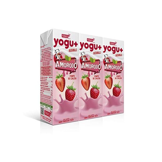 Feiraco Yogu+ Azucarado con Fresa - Paquete de 8 x 600 ml