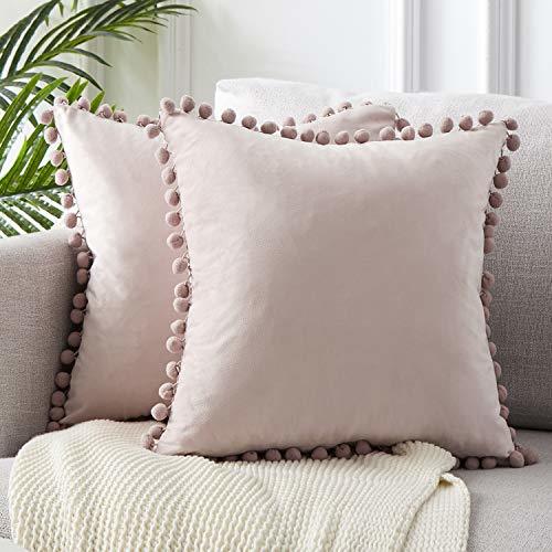 Social Topfinel Juego de 2 Cojines Fundas Terciopelo Decorativa Hogar Almohadas Fundas con
