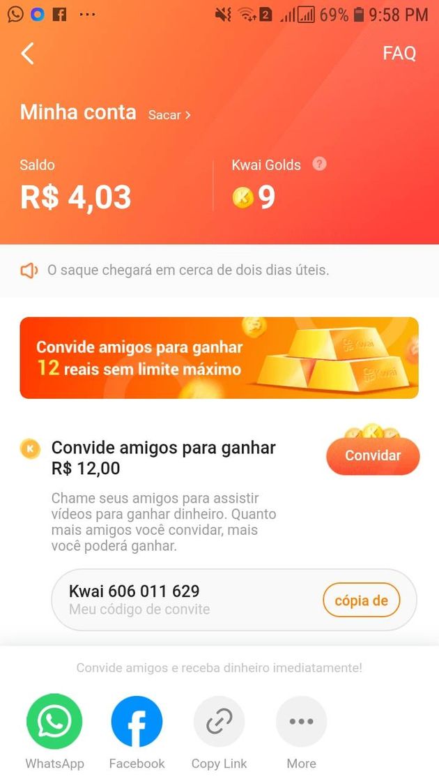 Moda Kwai pagando 3 reais pra quem baixar o app 😱