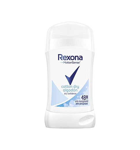 Rexona - Cotton dry algodón, desodorante en barra para mujer, pack de