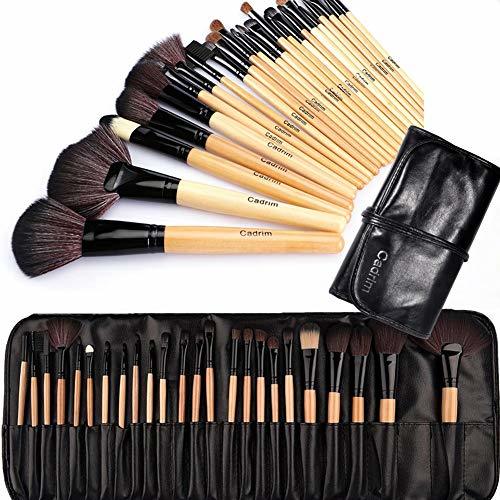 Social Brochas de Maquillaje,Cadrim 24pcs Maquillaje Profesional Pinceles Maquillaje de Ojos Rubor Contorno